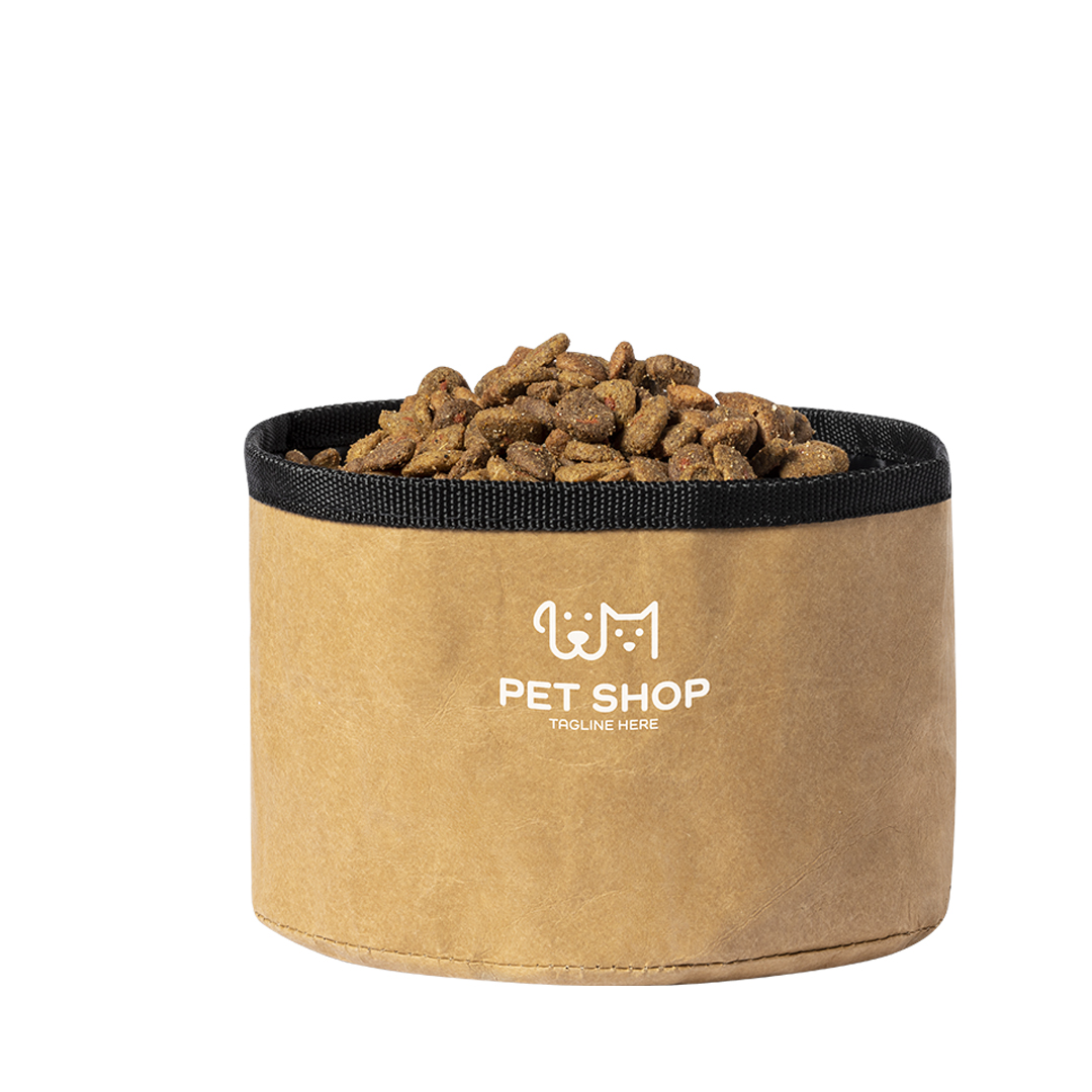 Bowl plegable personalizado Poppy de papel reciclado con interior RPET - Mascotas - Regalo Promocional Personalizado
