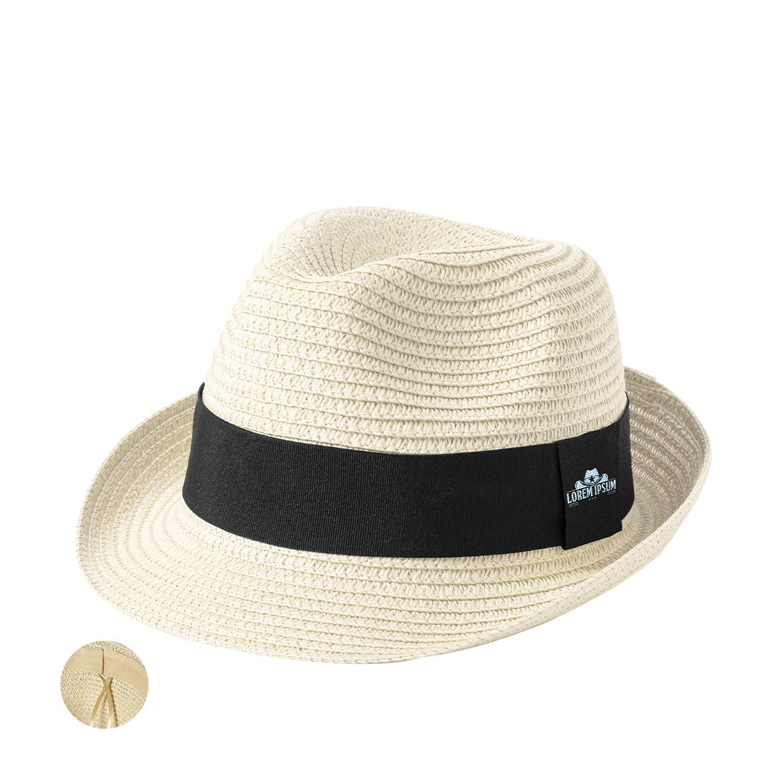 Sombrero personalizado Ranyit de material sintético con cinta exterior - Verano - Regalo Promocional Personalizado