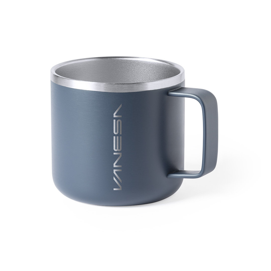 Taza de acero inox personalizada Shirley de 350ml con acabado bicolor