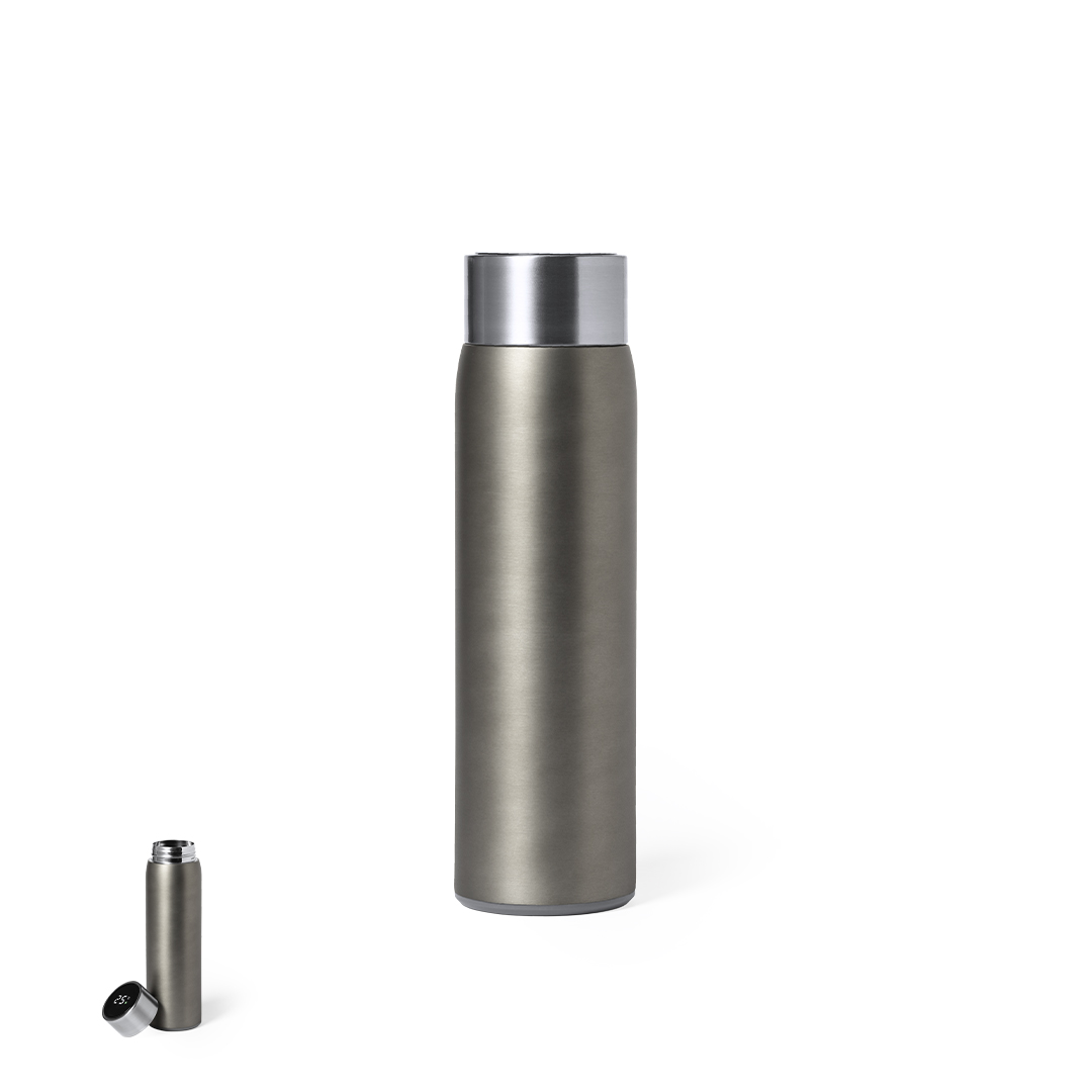 Bidón personalizado Térmico Kenay de 500ml con medidor de temperatura táctil a pilas - Termos personalizados - Regalo Promocional Personalizado