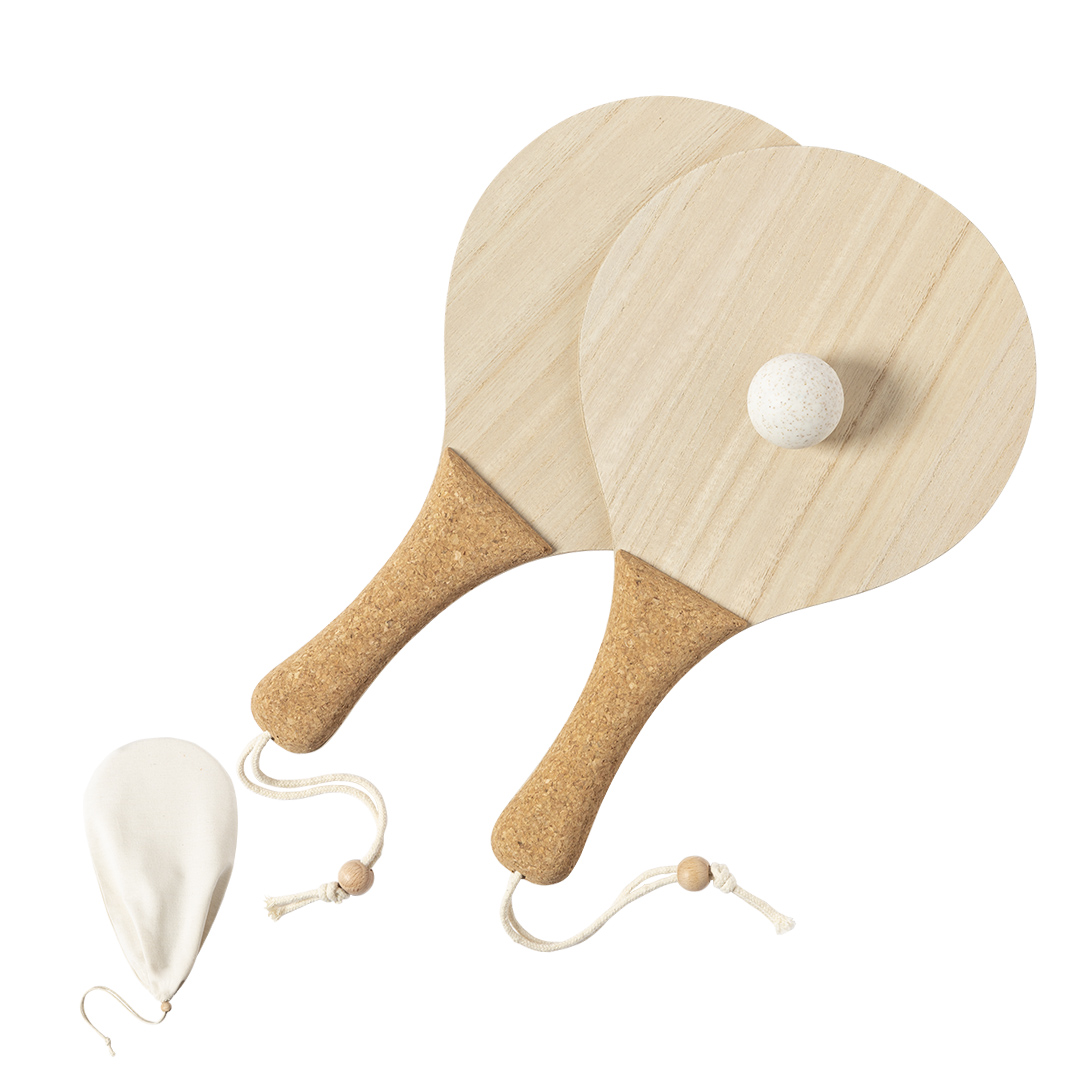 Palas de playa personalizadas Bubbak de madera con corcho - Verano - Regalo Promocional Personalizado