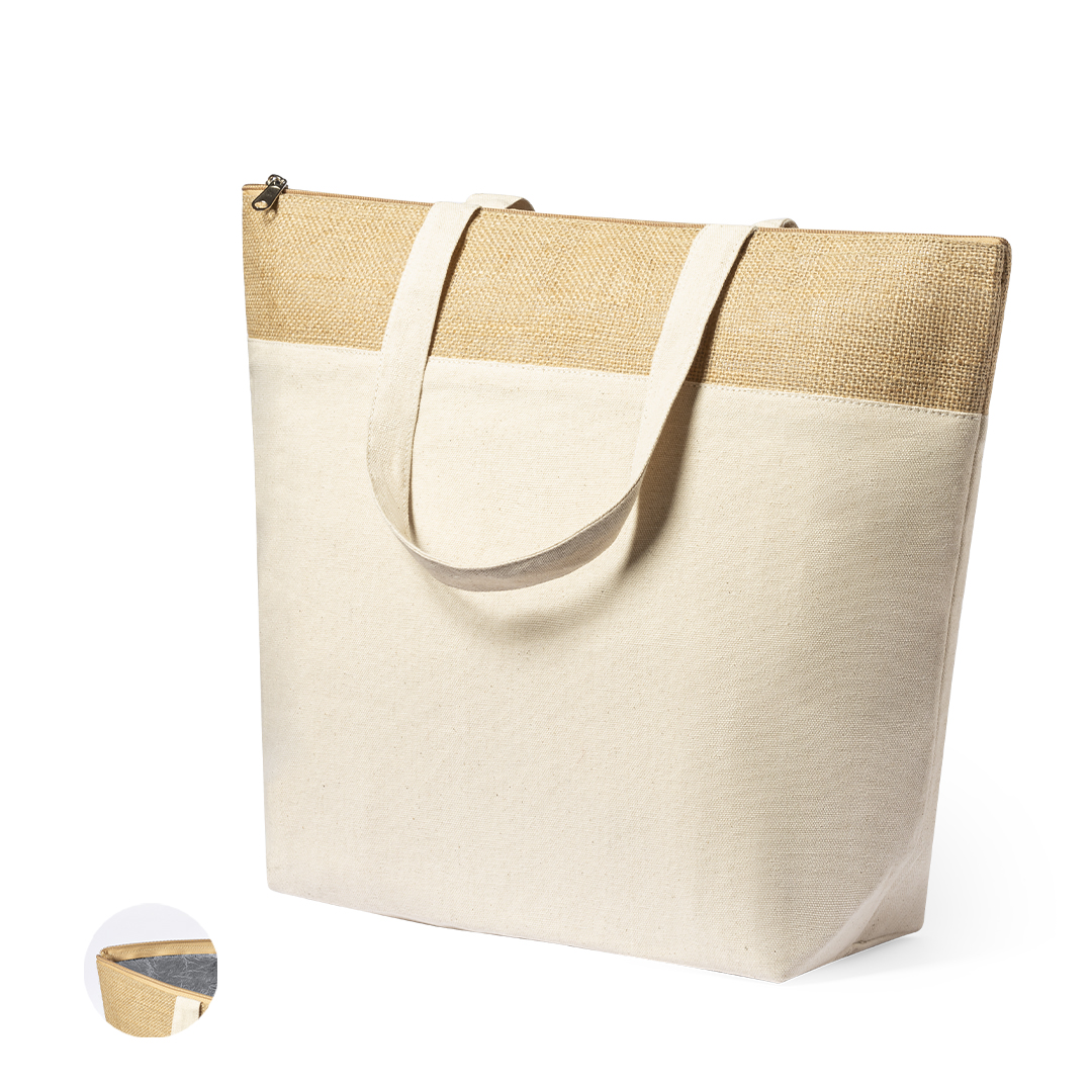 Bolsa térmica personalizada Linax de algodón con yute laminado - Verano - Regalo Promocional Personalizado