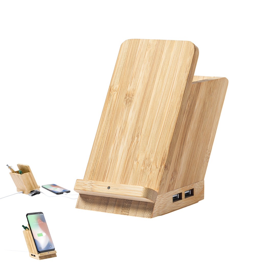 Lapicero multifunción personalizado Bloxem de bambú con USB - Tecnología - Regalo Promocional Personalizado