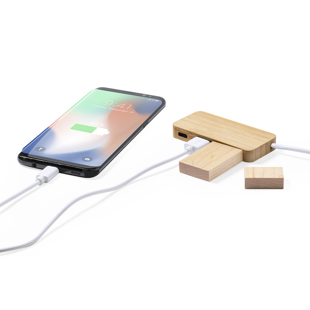 Puerto USB personalizado Norman de bambú nature - Tecnología - Regalo Promocional Personalizado - vista alternativa