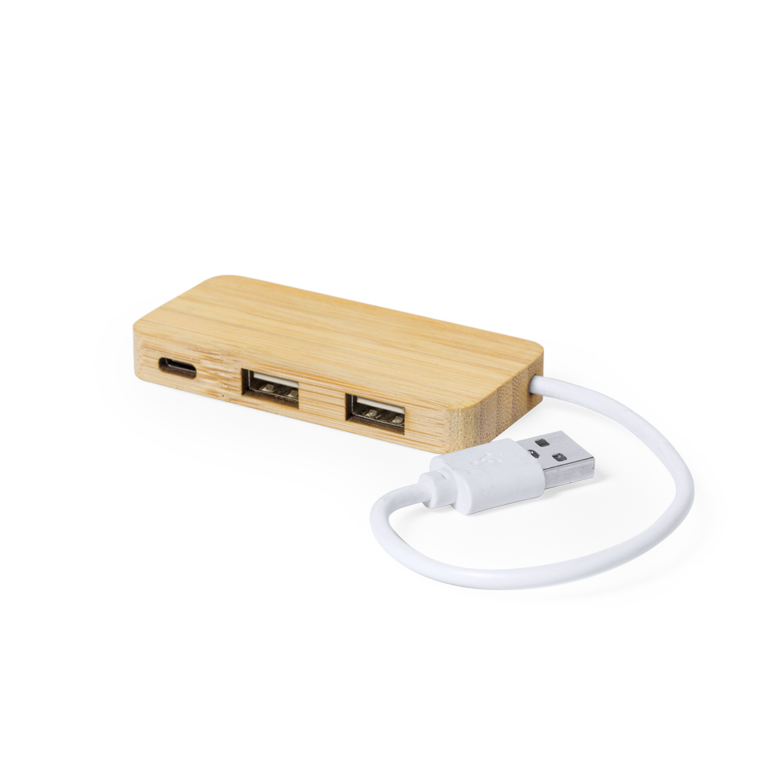 Puerto USB personalizado Norman de bambú nature - Tecnología - Regalo Promocional Personalizado