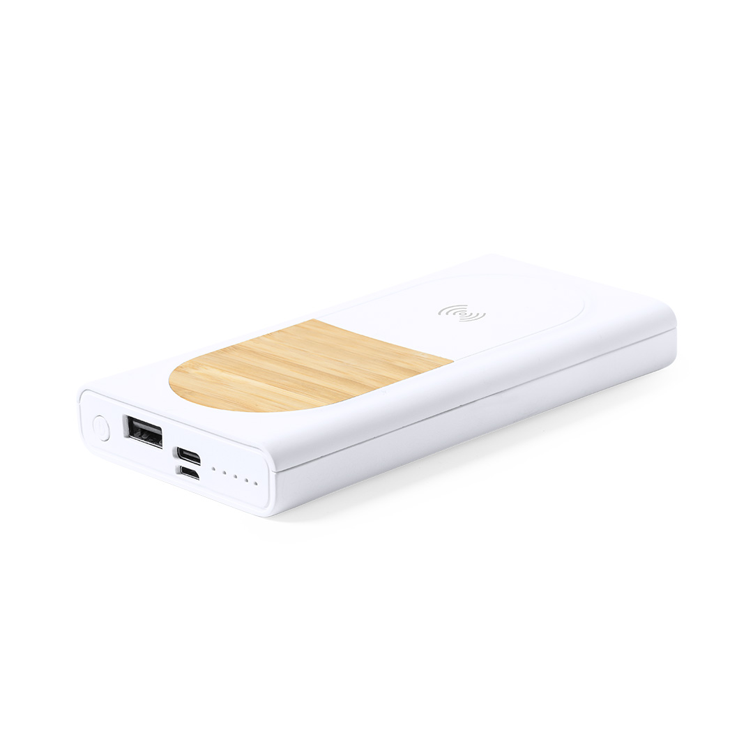 Power Bank personalizada Ditte de bambú y PLA compostable de 8000mAh