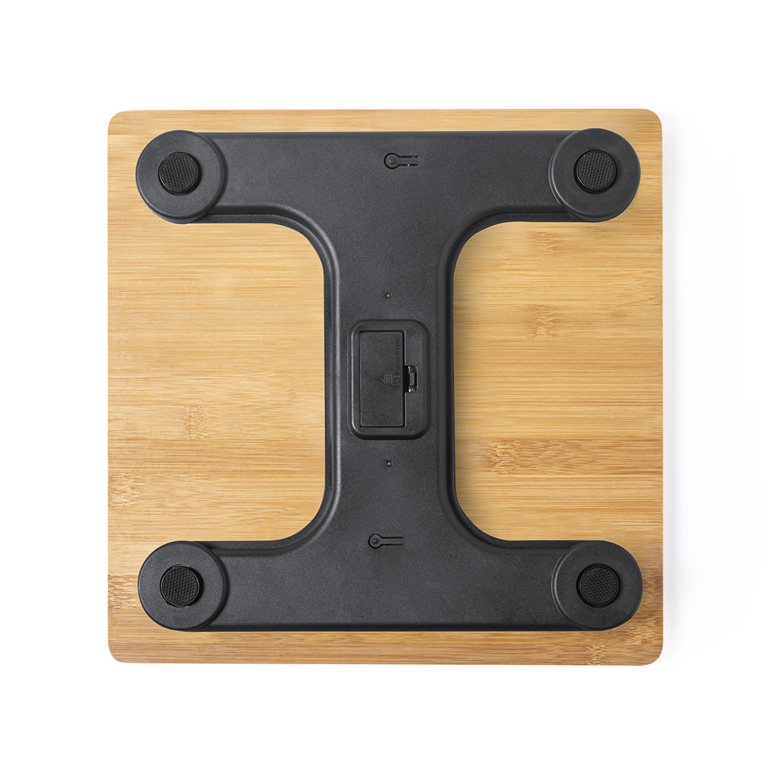 Báscula Berry bambú digital antideslizante nature