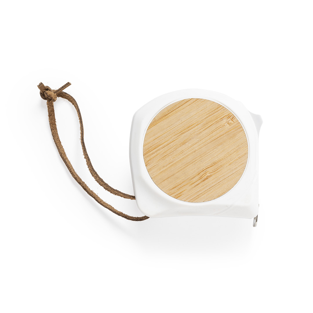 Flexómetro personalizado Hermy de bambú y ABS de 5m