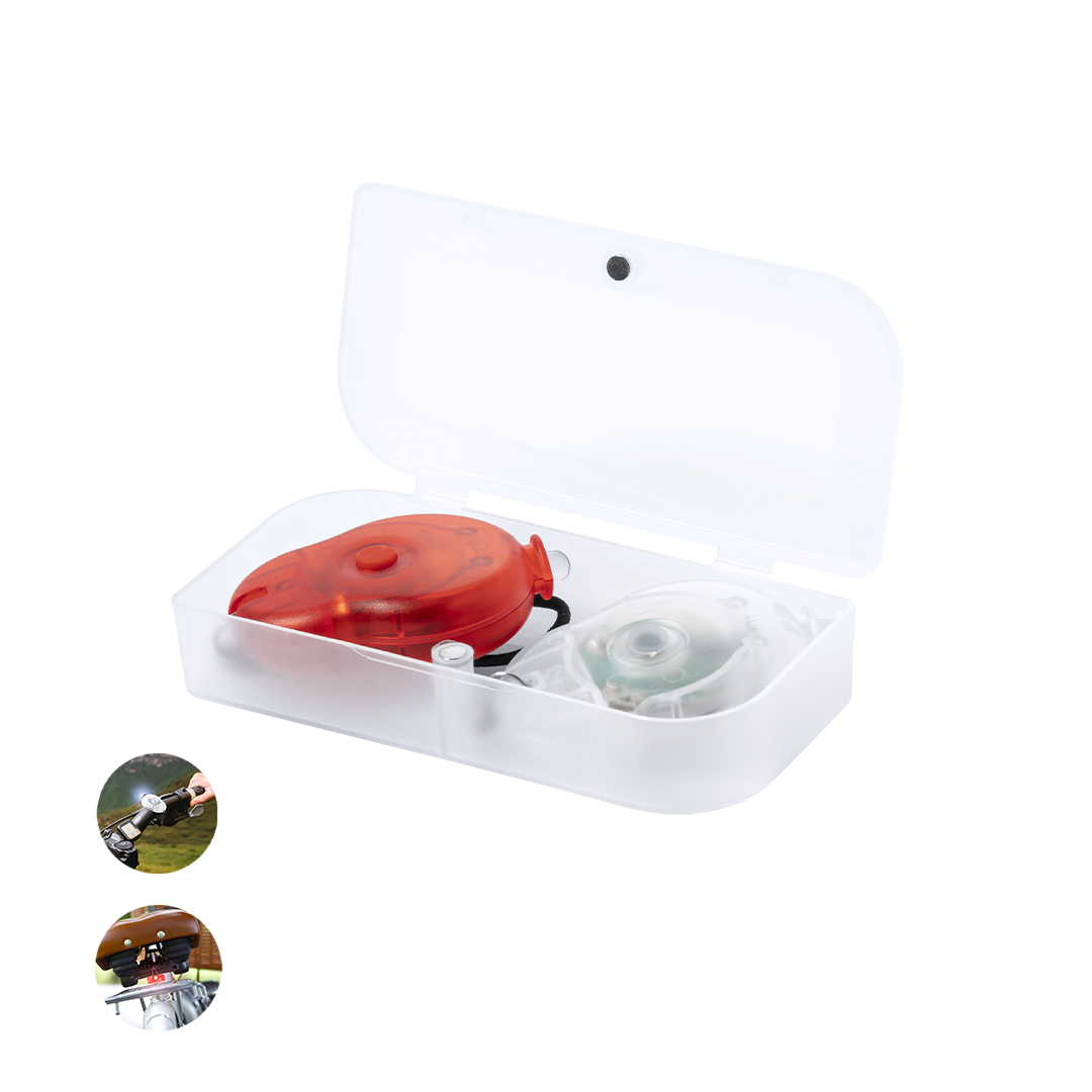 Set luces seguridad bici personalizado Bowel LED con estuche magnético - Sets de herramientas - Regalo Promocional Personalizado