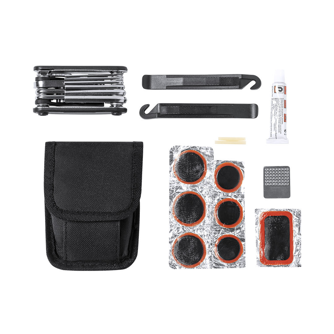 Kit reparación de bici personalizado Gerald de 14 accesorios con estuche poliéster - Herramientas, bricolaje y automóvil - Regalo Promocional Personalizado - imagen 2