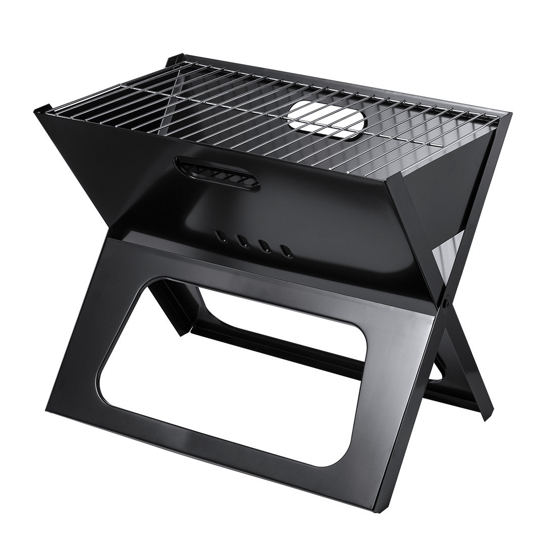 Barbacoa Hermut plegable metal negro compacta