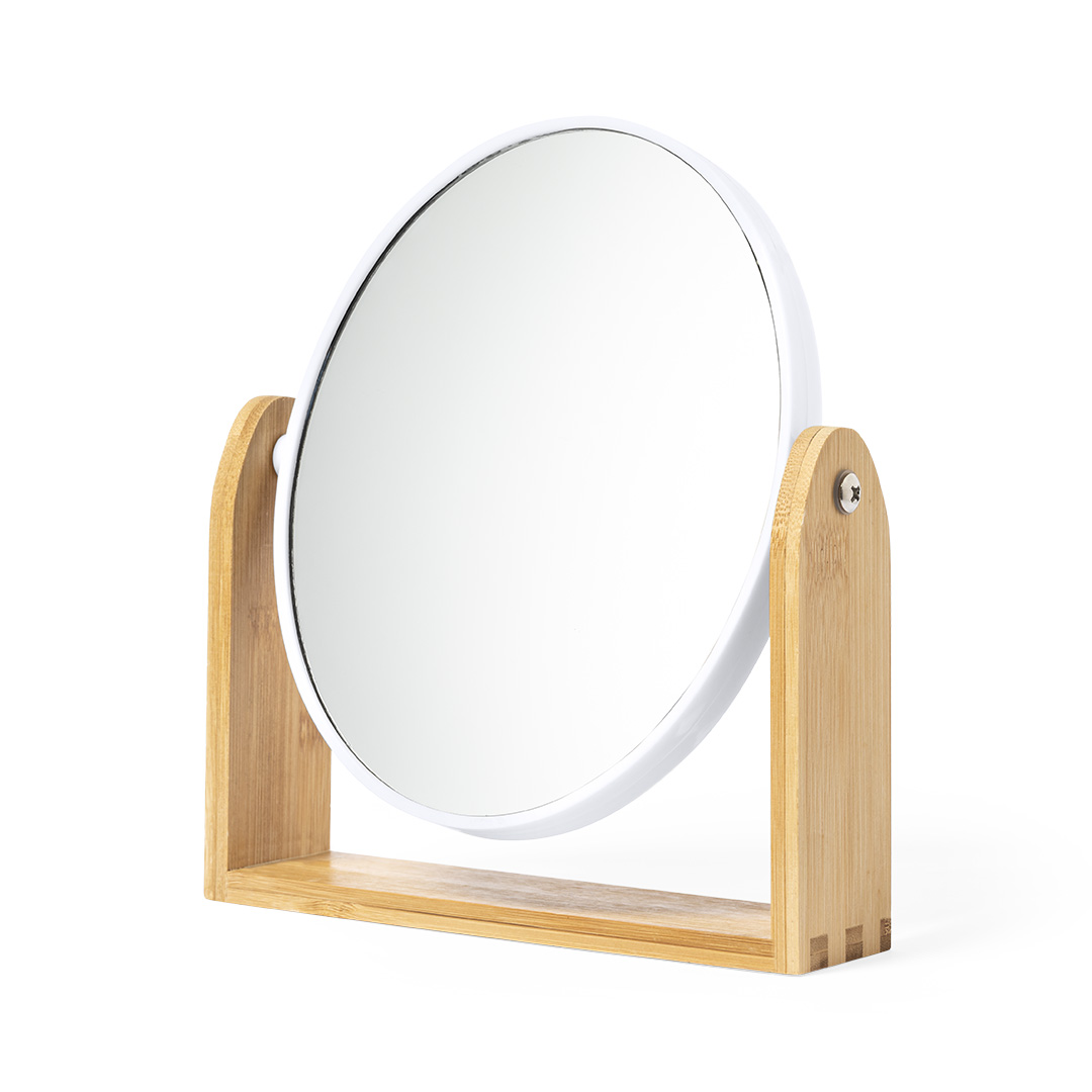 Espejo personalizado Rinoco de sobremesa de bambú con aumentos 1X 3X - Hogar - Regalo Promocional Personalizado - vista alternativa