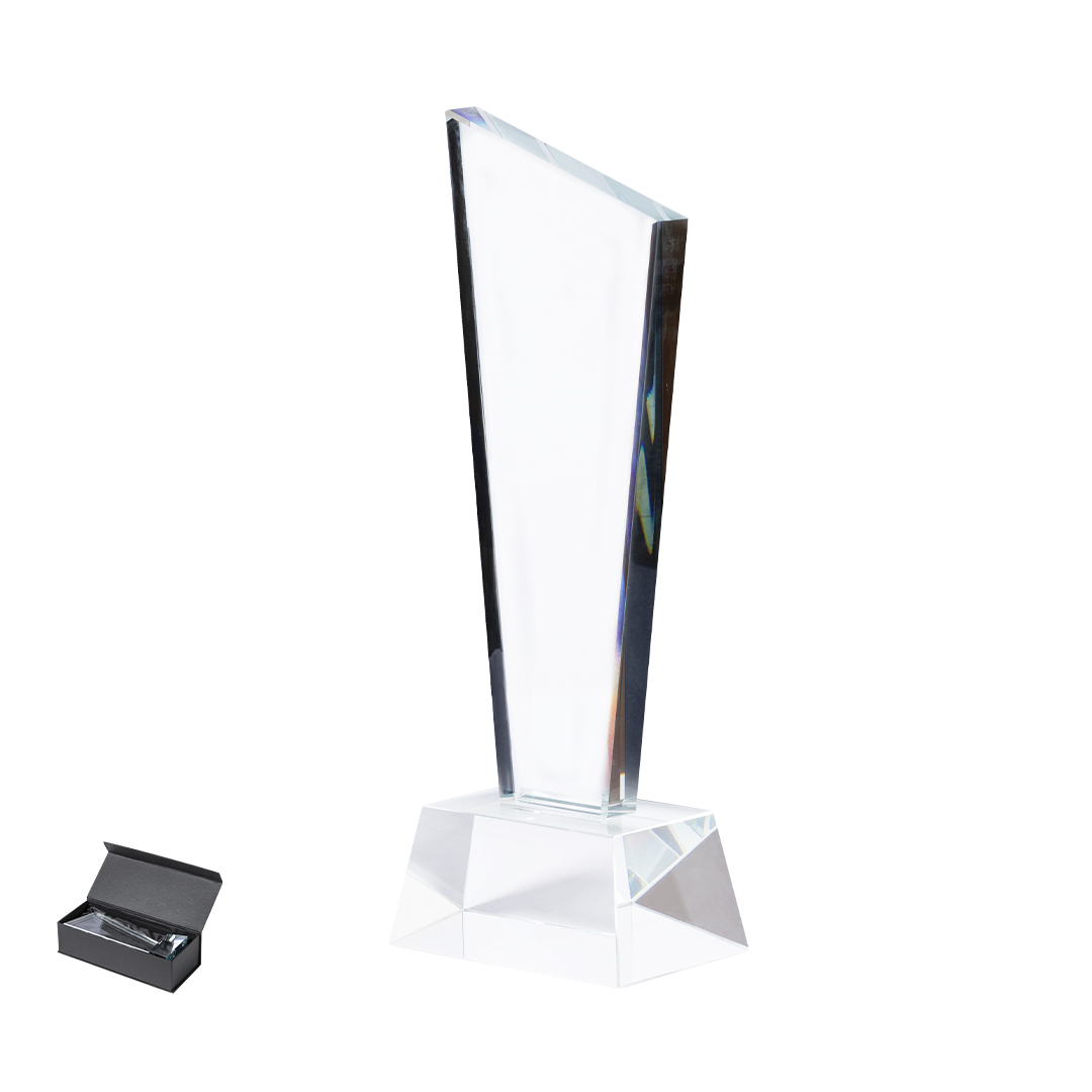 Trofeo personalizado Lanton de cristal con base resistente - Trofeos - Regalo Promocional Personalizado