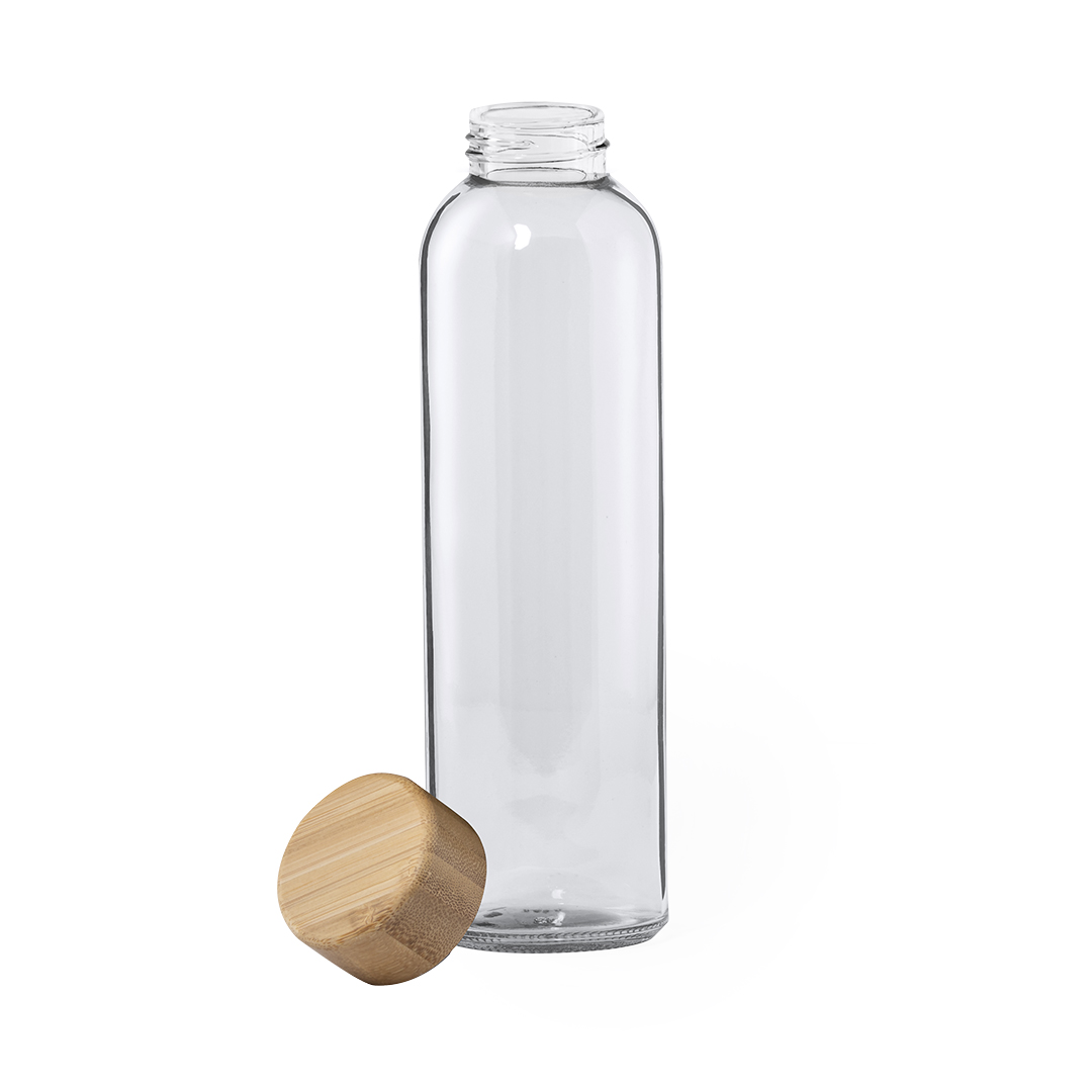 Bidón personalizado Yonsol de 500ml en cristal transparente con tapón de bambú - Tazas y botellas - Regalo Promocional Personalizado - vista alternativa