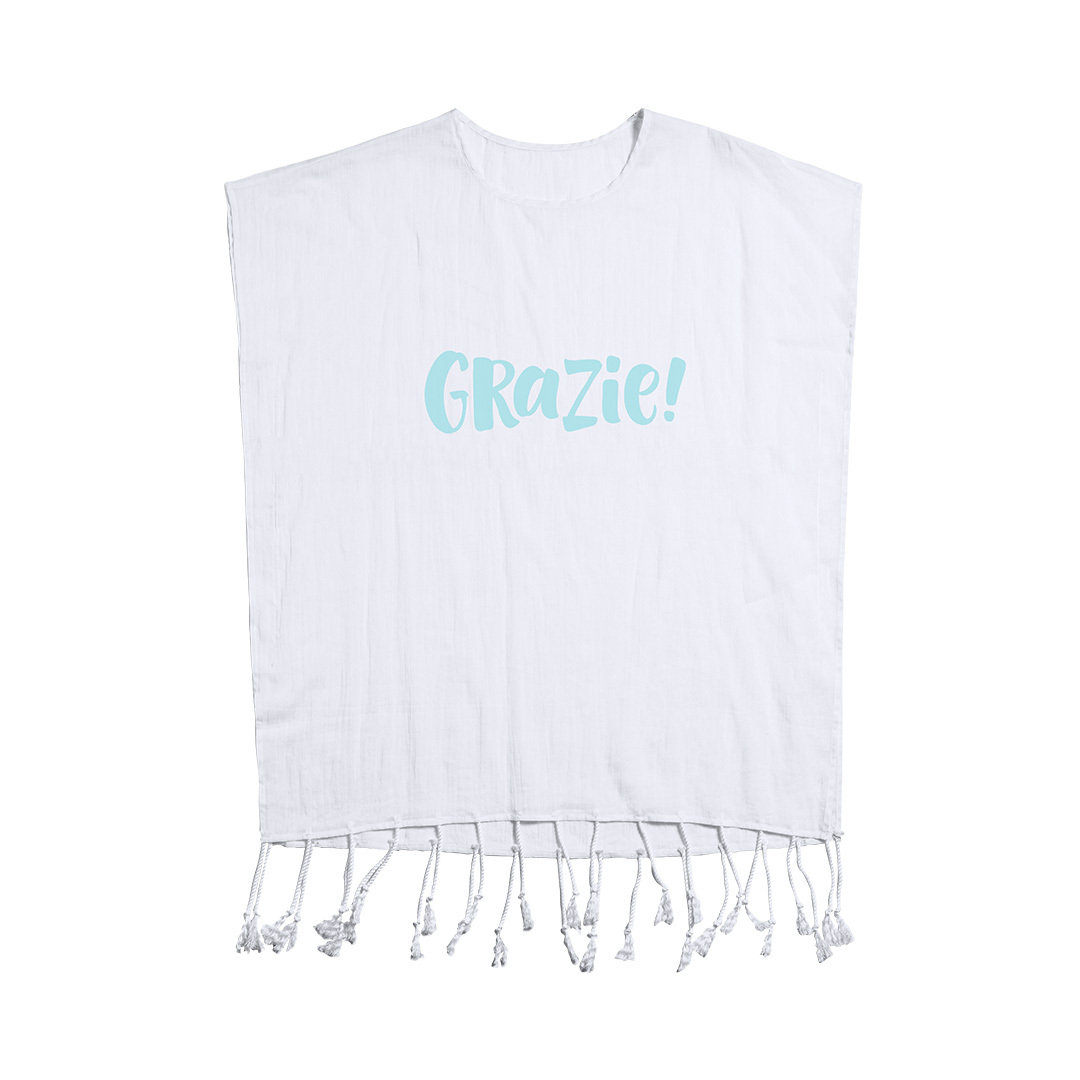 Kaftán personalizado Roseux de algodón 100% con flecos talla única