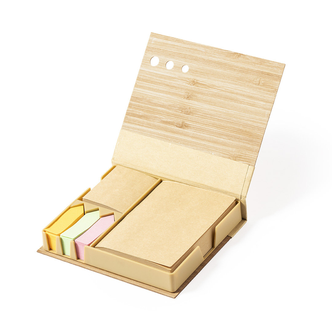 Portanotas personalizado Kokil de bambú con notas adhesivas kraft - Oficina - Regalo Promocional Personalizado - imagen 6