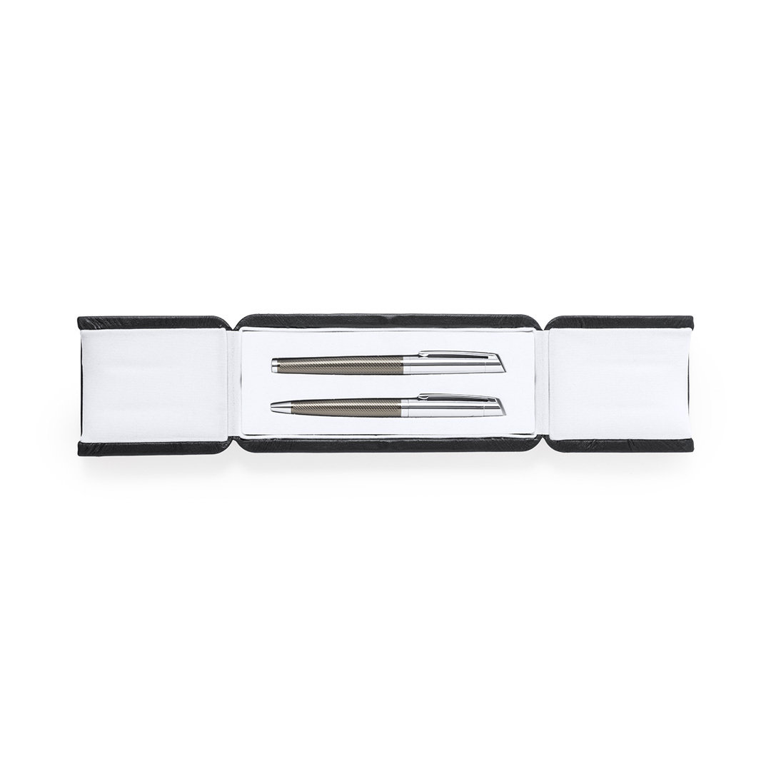 Set con bolígrafo y roller metálico cromado personalizado Williams premium - Set de escritura personalizados - Regalo Promocional Personalizado - vista alternativa