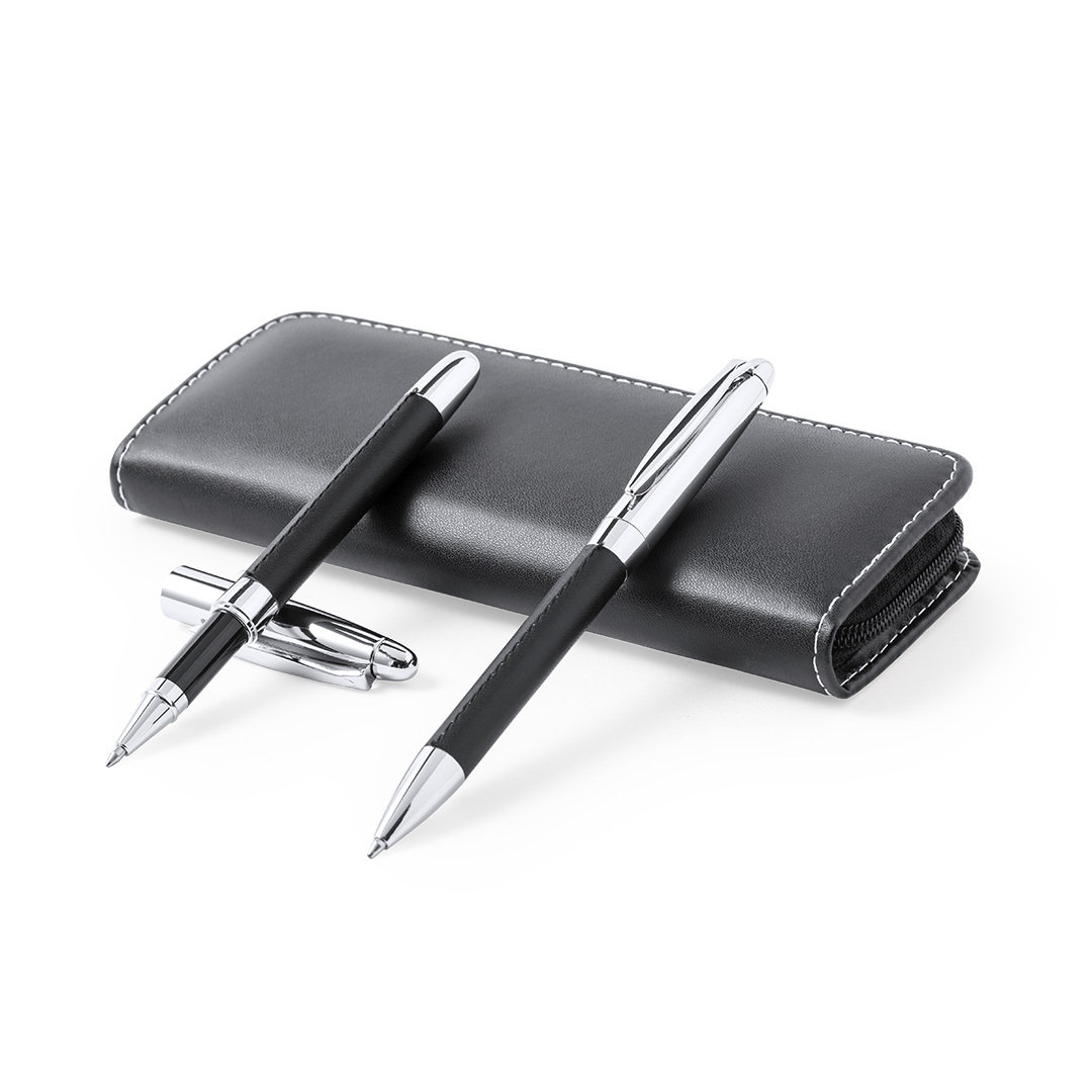Set con bolígrafo y roller personalizado Niveum premium en polipiel - Set de escritura personalizados - Regalo Promocional Personalizado - vista alternativa