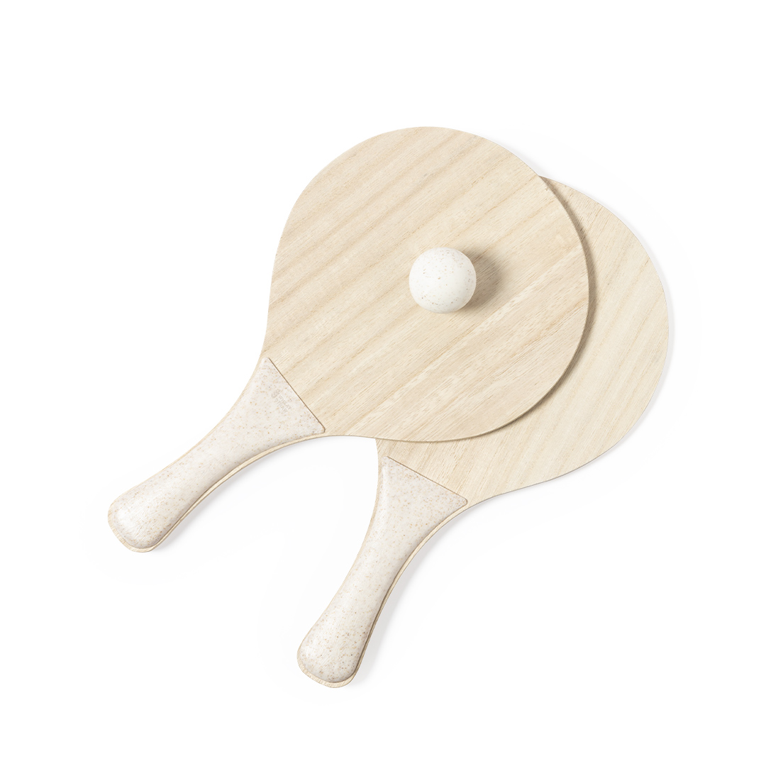 Palas de playa personalizadas Saiker de madera con caña trigo - Verano - Regalo Promocional Personalizado