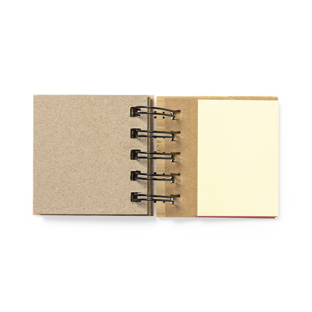 Bloc de notas personalizado Feros nature con anillas en bambú y notas adhesivas - Oficina - Regalo Promocional Personalizado - imagen 4