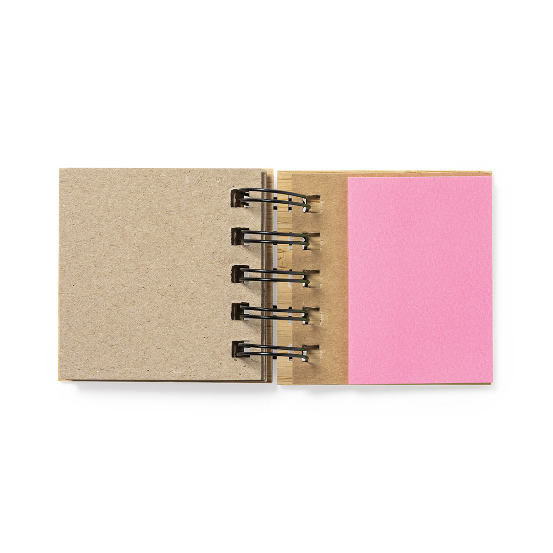 Bloc de notas personalizado Feros nature con anillas en bambú y notas adhesivas - Oficina - Regalo Promocional Personalizado - imagen 5
