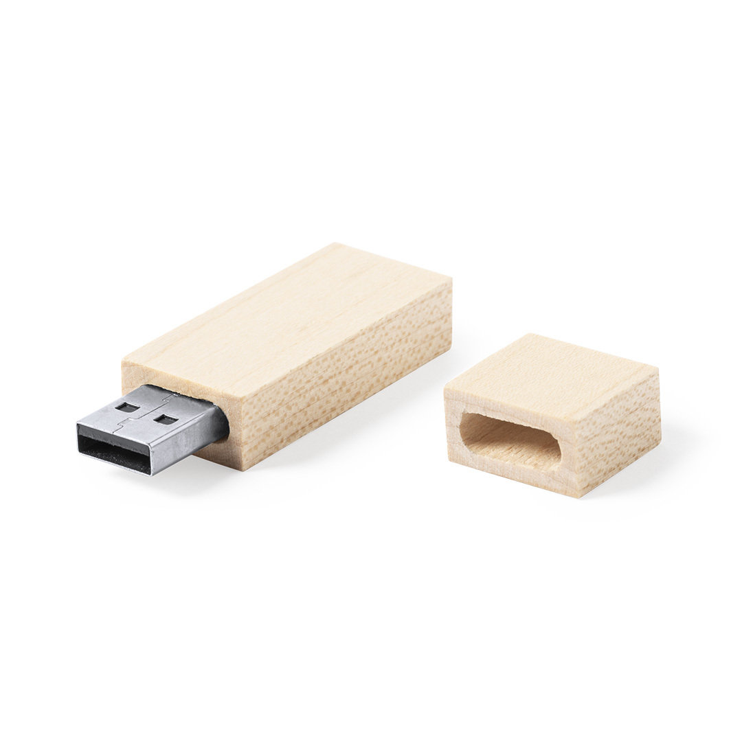 Memoria USB personalizada Nokex 16GB de madera con caja eco