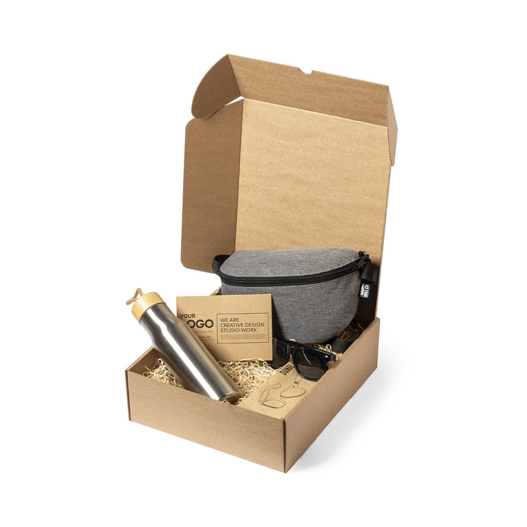 Tarjeta personalizada Kotix de cartón reciclado kraft - Packaging - Cajas - Regalo Promocional Personalizado - vista alternativa