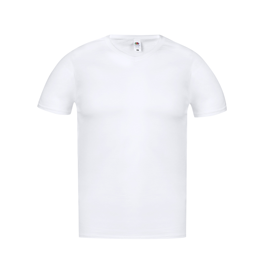 Camiseta personalizada para adulto Iconic V-Neck blanca de algodón
