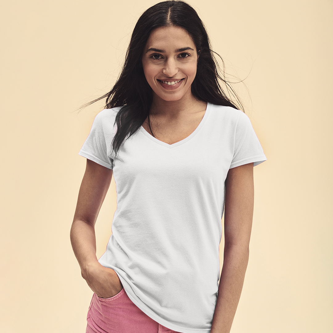 Camiseta Mujer Blanca Iconic V-Neck - Ropa y accesorios - Regalo Promocional Personalizado