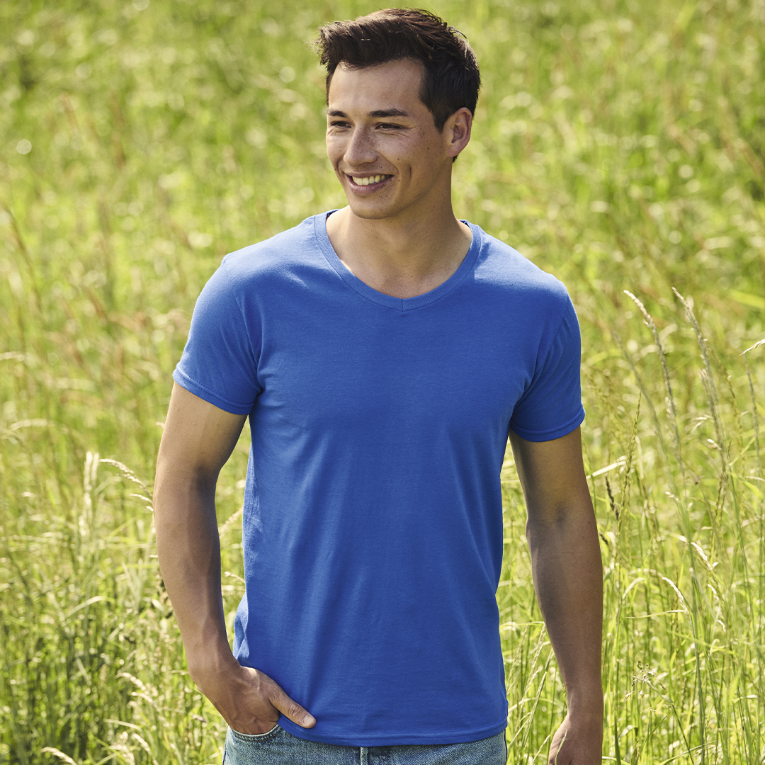 Camiseta personalizada para adulto Iconic V-Neck de colores - Ropa y accesorios - Regalo Promocional Personalizado