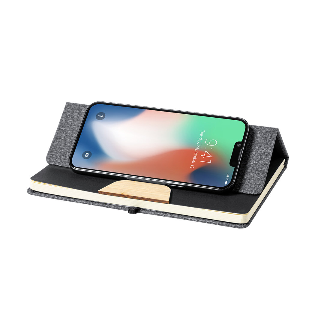 Set personalizado Halderan premium termo bambú con bloc smartphone - Tazas y botellas - Regalo Promocional Personalizado - vista alternativa