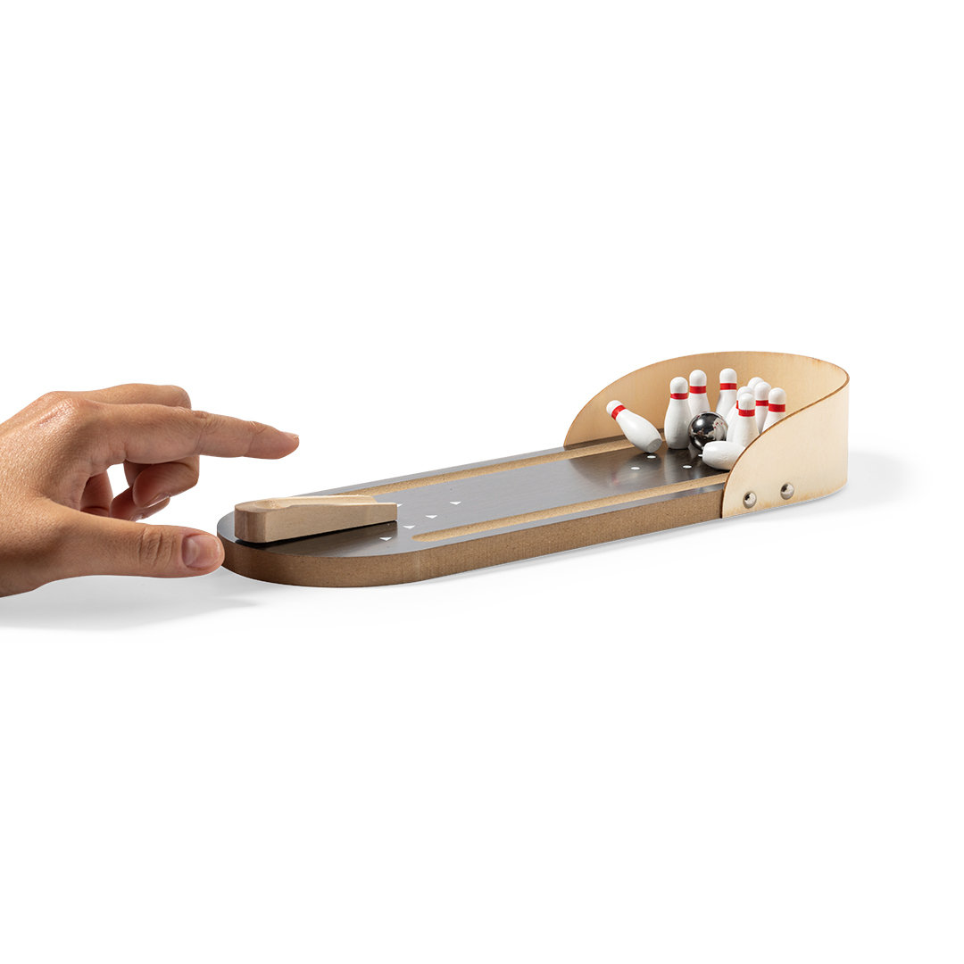 Minijuego bolos personalizado Strike de madera con rampa - Niños y Juegos - Regalo Promocional Personalizado - imagen 3