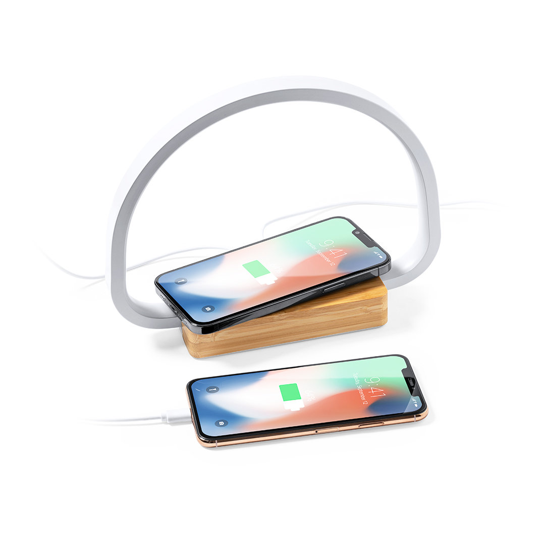 Lámpara cargador personalizada Labrum de bambú eco con 52 LEDs