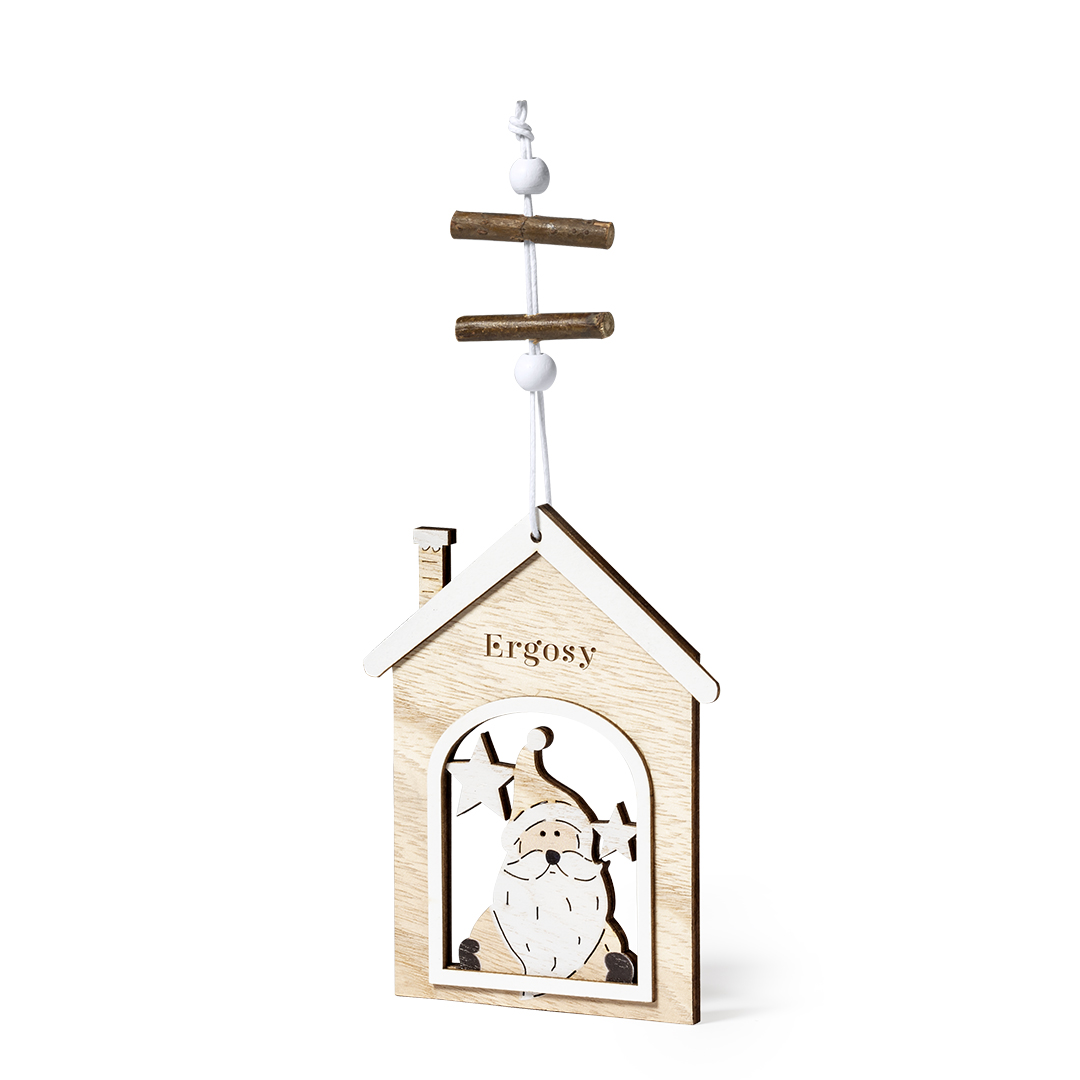 Adorno Roman navideño de madera natural para colgar - Navidad - Regalo Promocional Personalizado