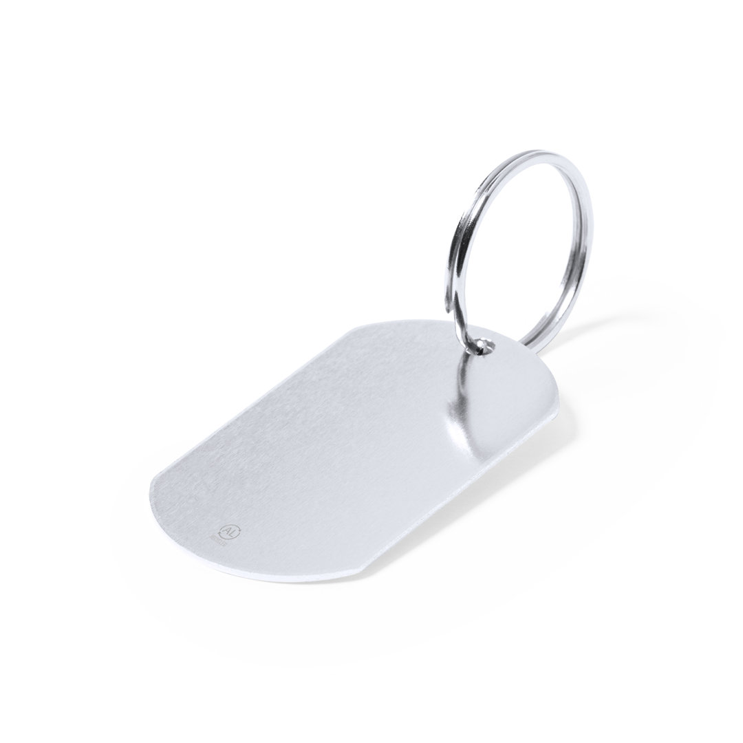 Llavero personalizado Mailtek de aluminio reciclado plateado