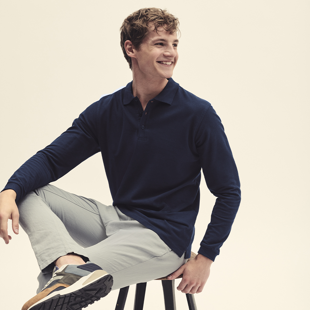 Polo personalizado adulto Premium Long Sleeve Fruit of the Loom de manga larga - Ropa y accesorios - Regalo Promocional Personalizado