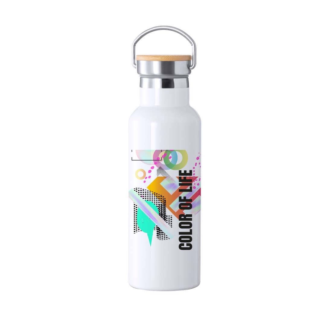 Bidón personalizado Térmico para Sublimación Ying de 500ml con detalle de bambú - Termos personalizados - Regalo Promocional Personalizado - vista alternativa