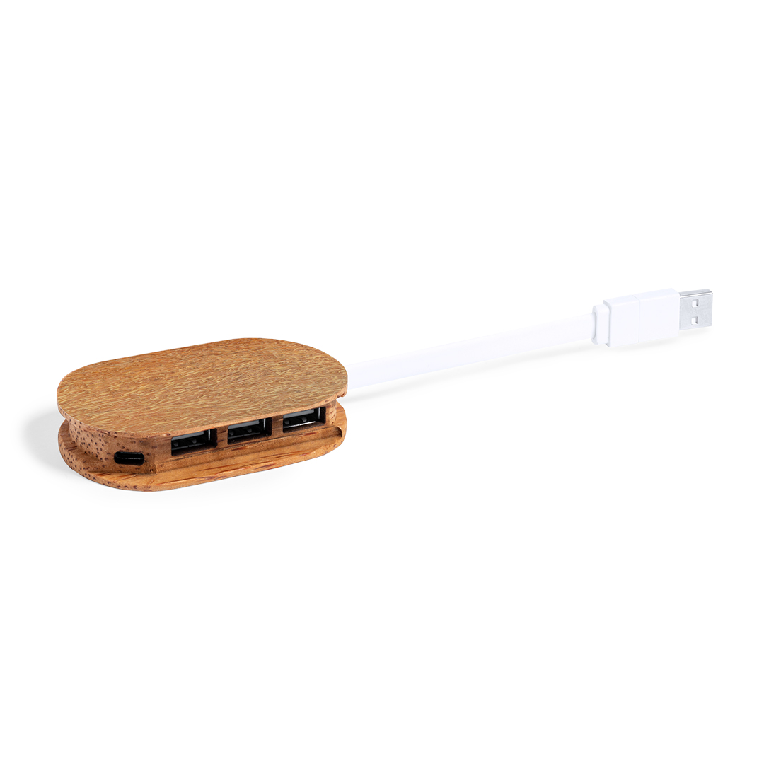 Puerto USB personalizado Dagobat de coco natural - Tecnología - Regalo Promocional Personalizado - vista alternativa