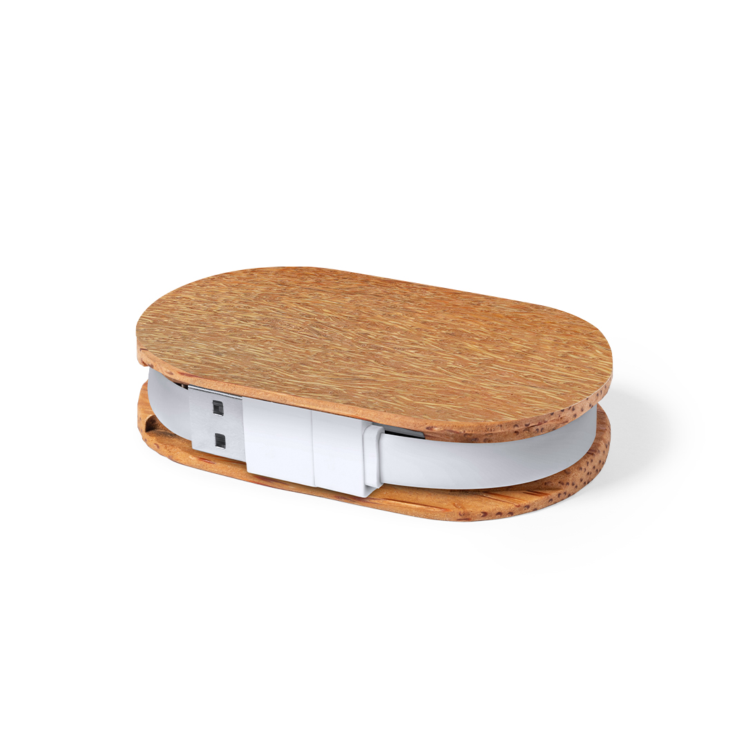 Puerto USB personalizado Dagobat de coco natural - Tecnología - Regalo Promocional Personalizado