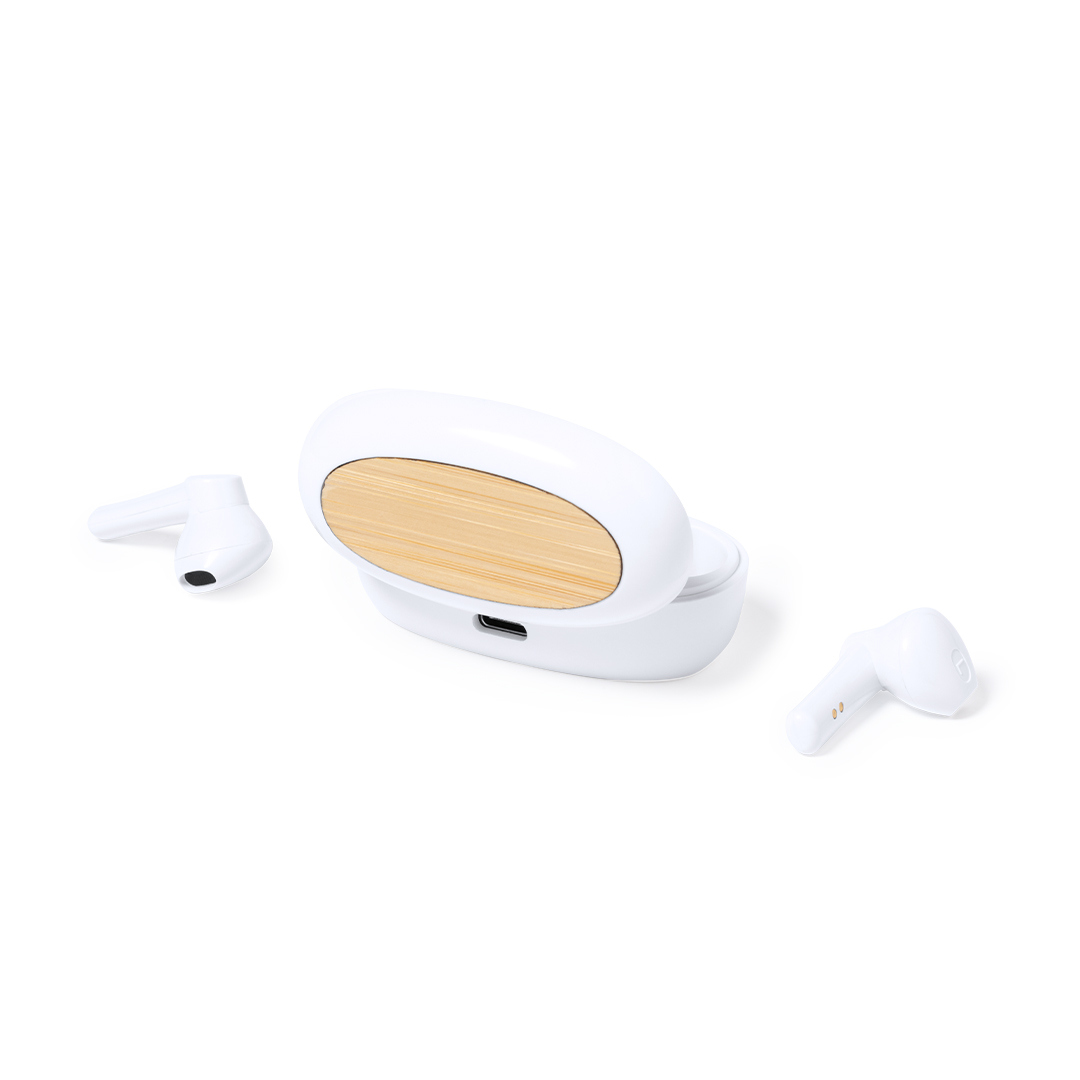 Auriculares Kermit PLA 100% compostable bambú - Tecnología - Regalo Promocional Personalizado - vista alternativa