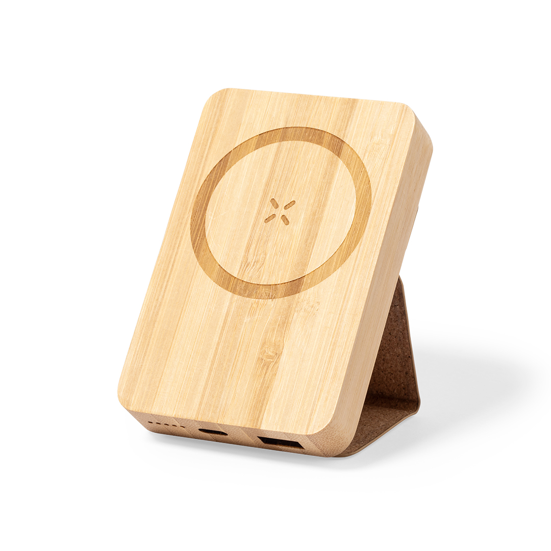 Power Bank personalizada Dobson de bambú y corcho con fijación magnética de 5000mAh - Tecnología - Regalo Promocional Personalizado - imagen 2