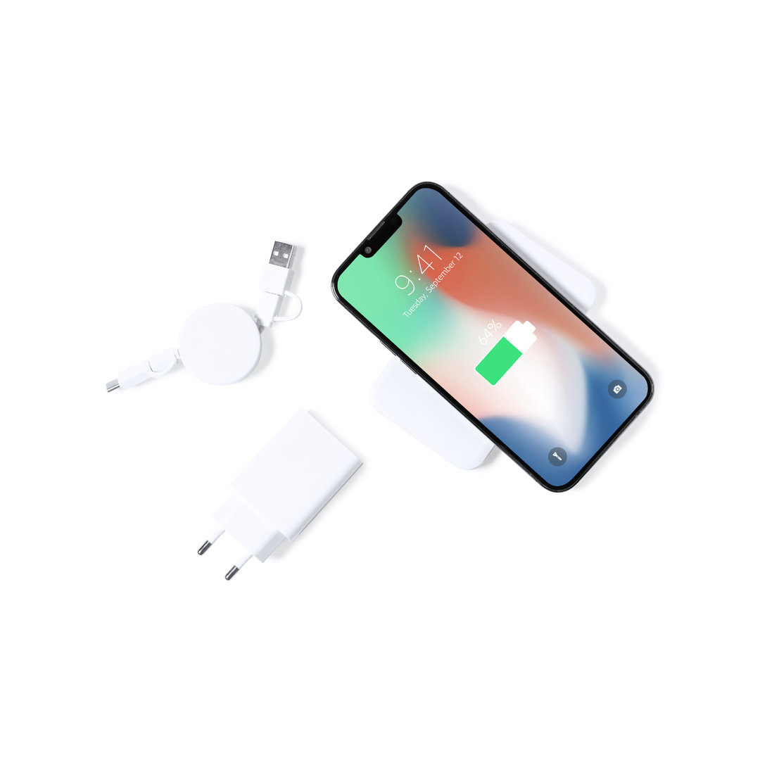 Set power bank personalizado Cody de 4000 mAh con carga inalámbrica y accesorios - Tecnología - Regalo Promocional Personalizado - imagen 2