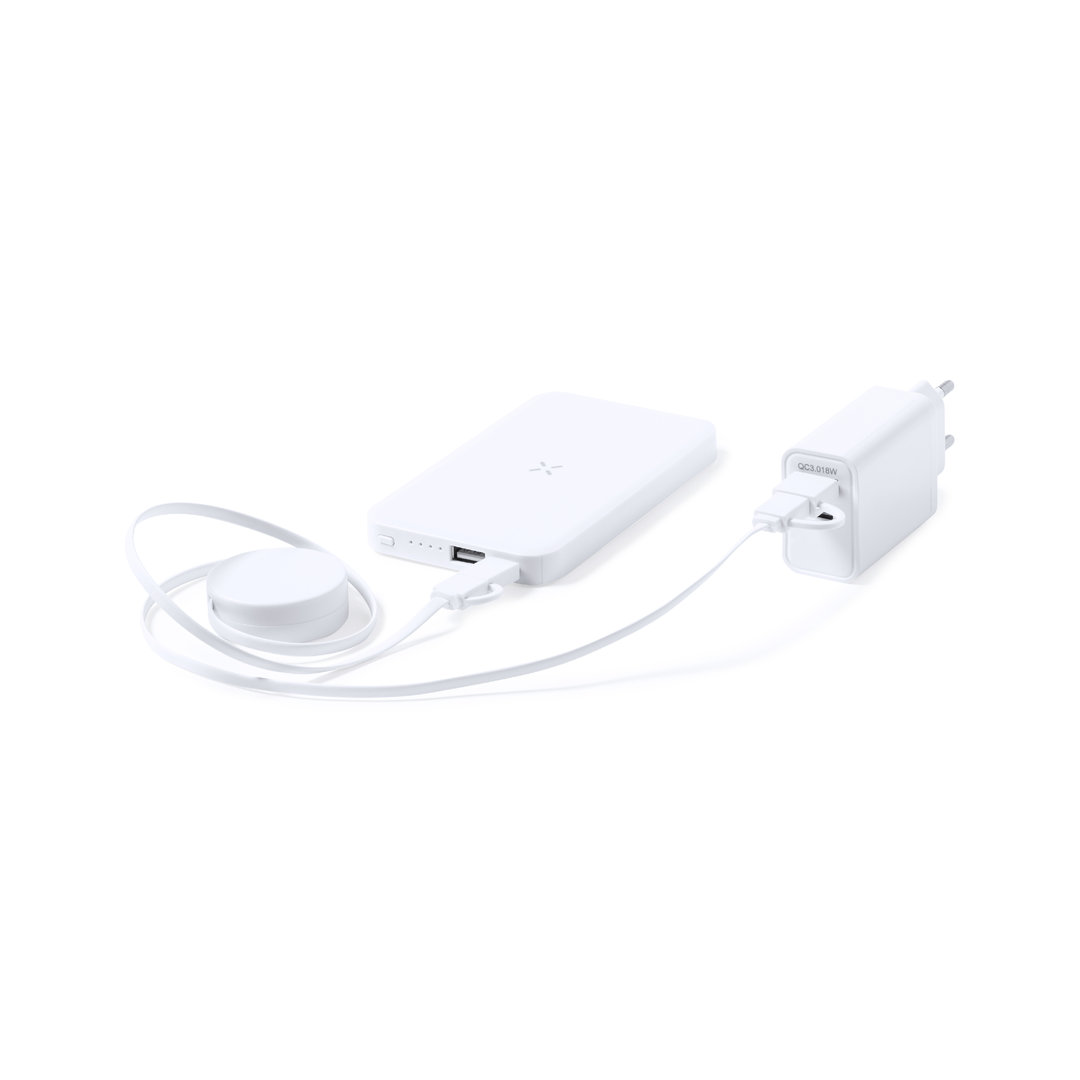 Set power bank personalizado Cody de 4000 mAh con carga inalámbrica y accesorios - Tecnología - Regalo Promocional Personalizado - imagen 6
