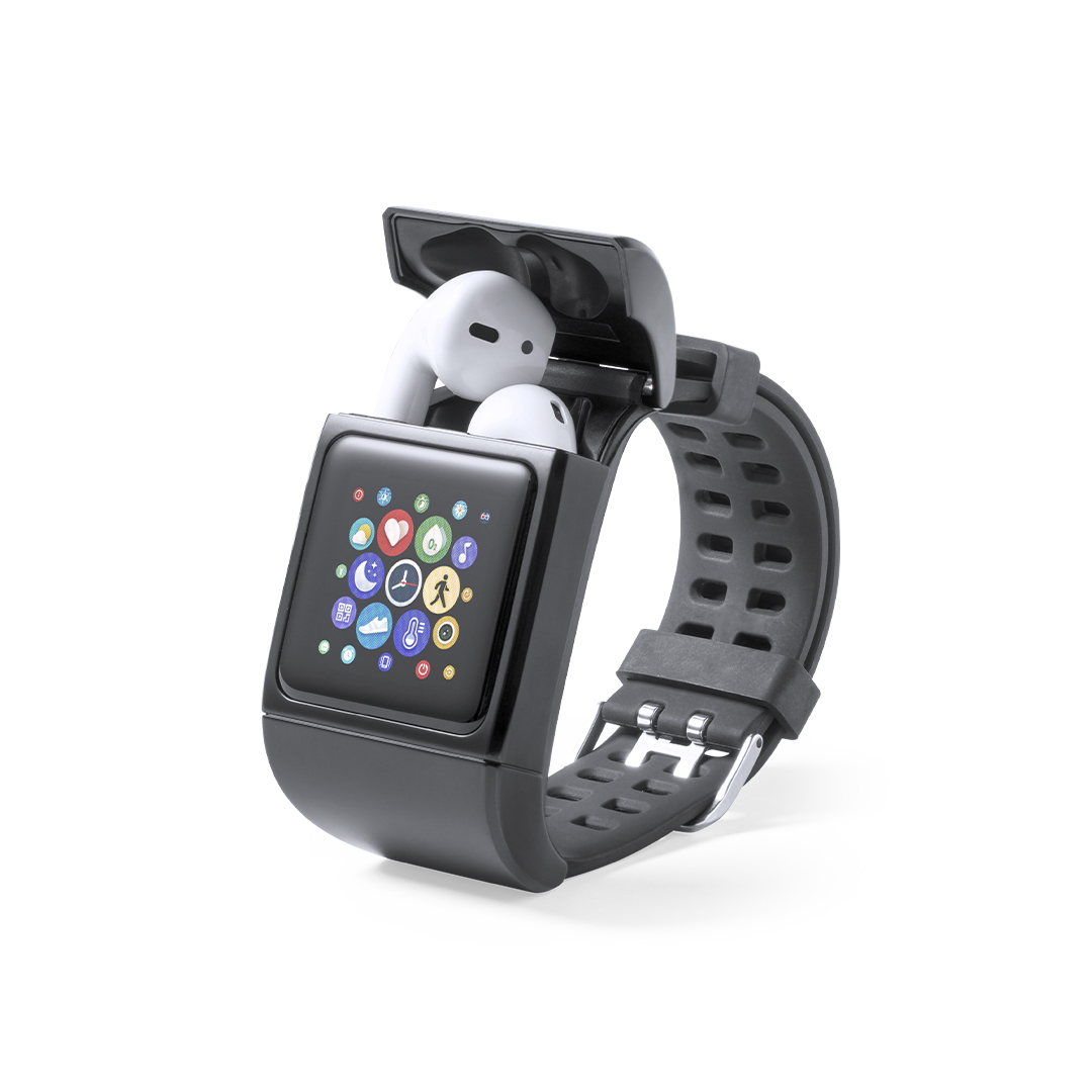 Reloj inteligente personalizado Pinsir multigadget con auriculares intraurales - Tecnología - Regalo Promocional Personalizado
