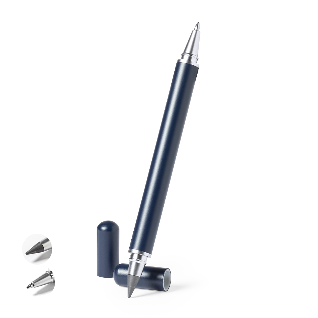 Bolígrafo lápiz eterno personalizado Holwick 2 en 1 metal brillante - Oficina - Regalo Promocional Personalizado