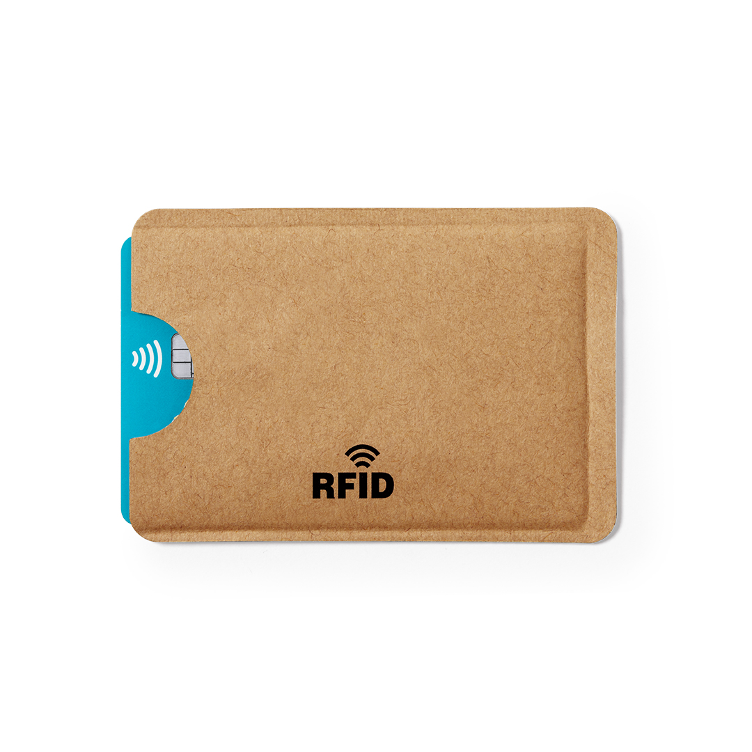 Tarjetero de papel reciclado personalizado Blakbal con interior de aluminio