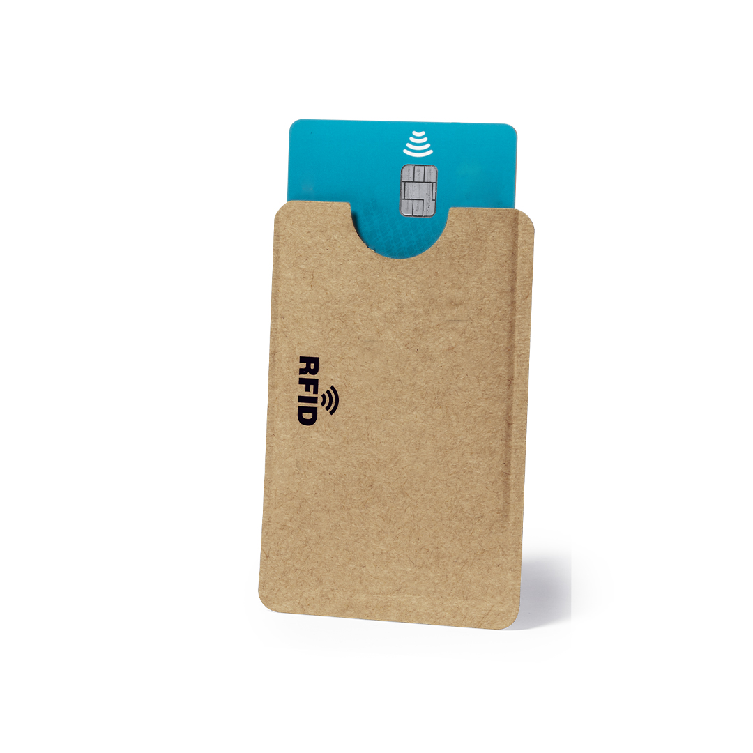 Tarjetero de papel reciclado personalizado Blakbal con interior de aluminio - Tecnología - Regalo Promocional Personalizado