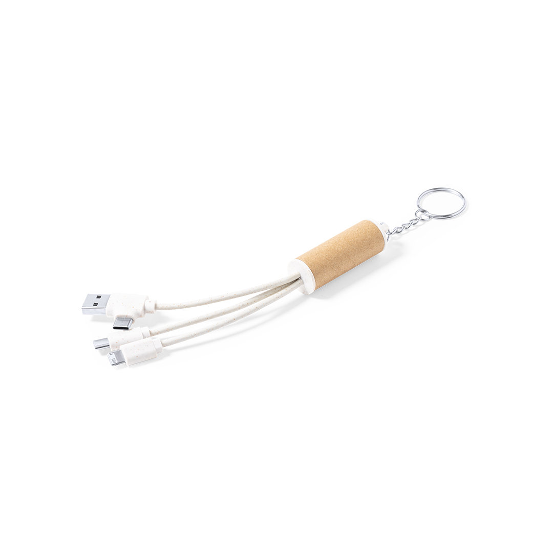 Cable cargador personalizado Feildin de cartón reciclado y caña de trigo - Tecnología - Regalo Promocional Personalizado - vista alternativa