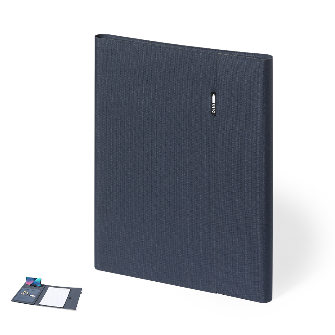 Carpeta personalizada Neseby de RPET 600D con soporte smartphone - Oficina - Regalo Promocional Personalizado