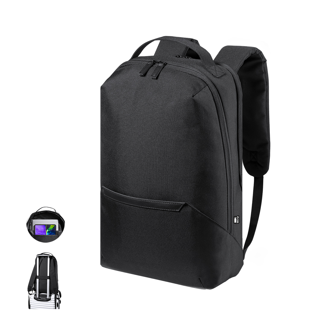 Mochila personalizada Elanis de RPET 600D con bolsillo antirrobo - Mochilas personalizadas - Regalo Promocional Personalizado